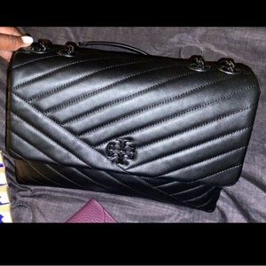 Tory Burch Kira Chevron Bag in Matte Black